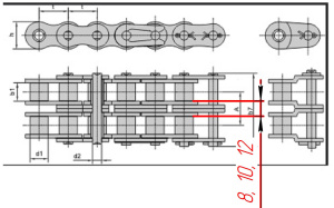 Цепи Цепь 2ПР-19,05-64 (расст. между двумя рядами роликов - 10мм) фото ООО “Партнер агрария”